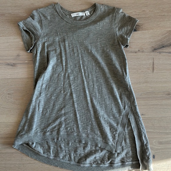 Wilt Asymmetric Lace Trim Tee White Size XS